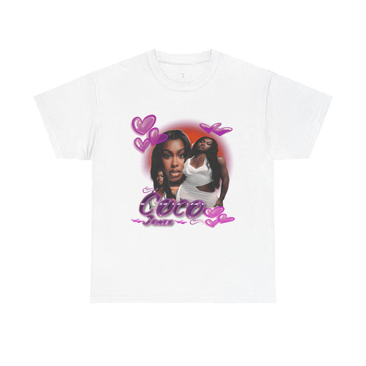 Coco Love Graphic Tee - Unisex Heavy Cotton Shirt with Heart Design