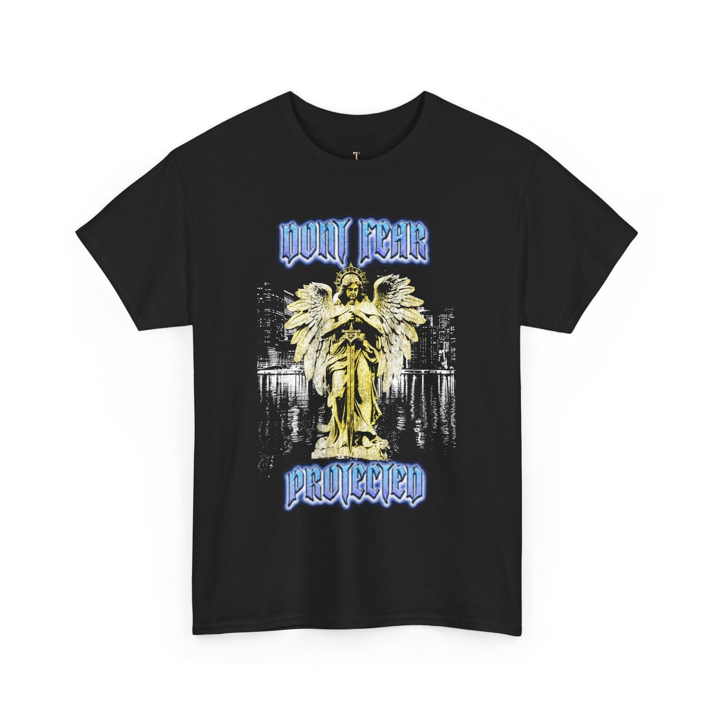 Don't Fear Protected Unisex Heavy Cotton Tee - Casual Graphic Shirt for Spiritual Vibes