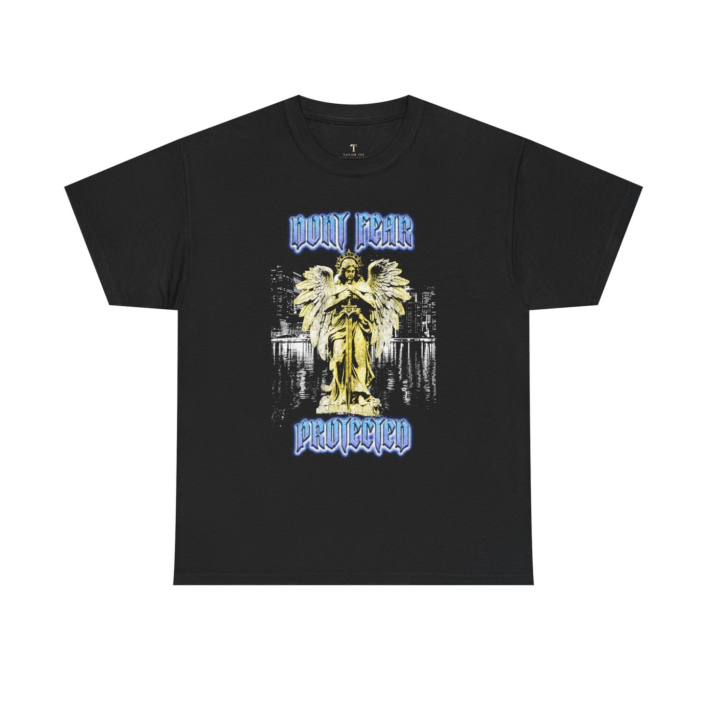 Don't Fear Protected Unisex Heavy Cotton Tee - Casual Graphic Shirt for Spiritual Vibes