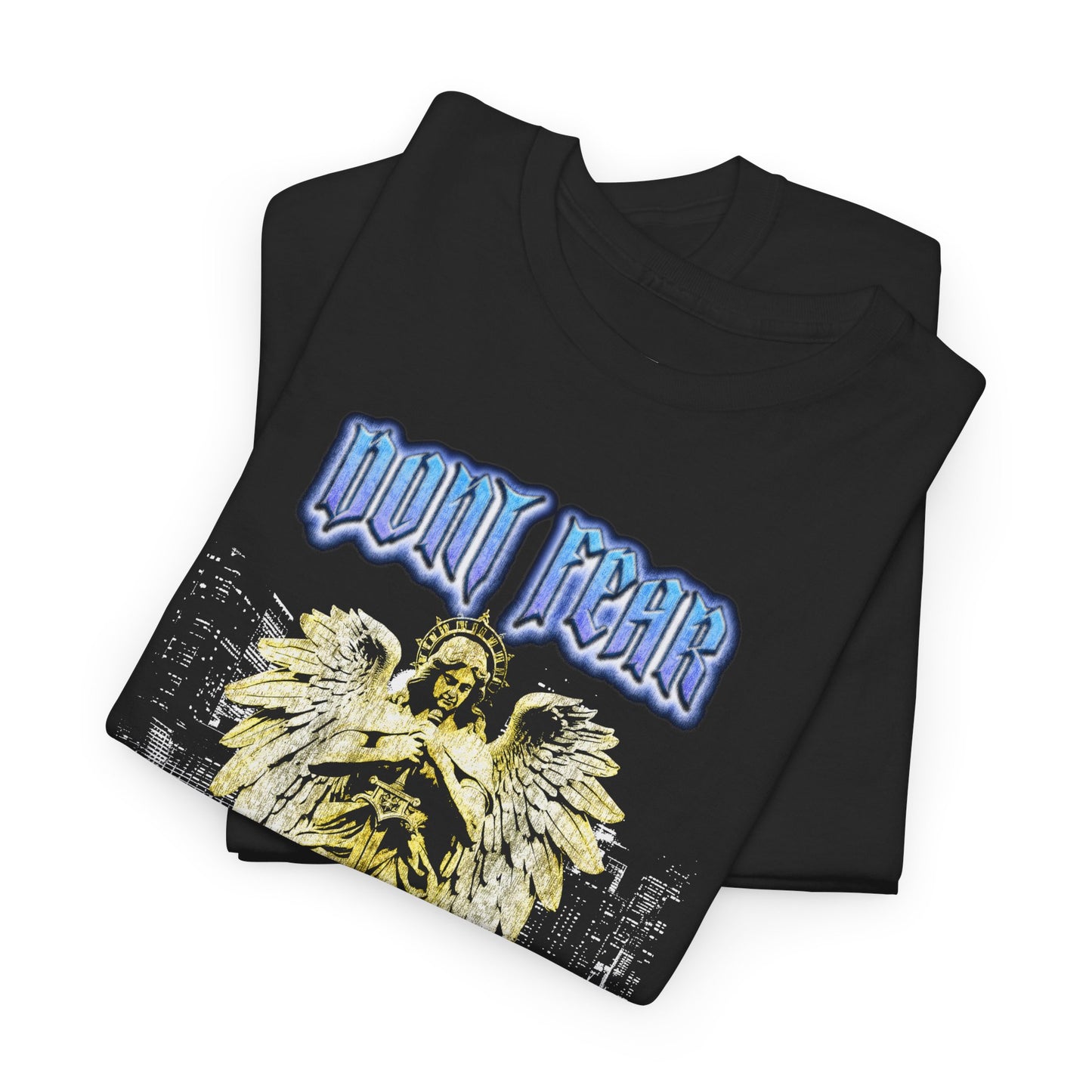 Don't Fear Protected Unisex Heavy Cotton Tee - Casual Graphic Shirt for Spiritual Vibes