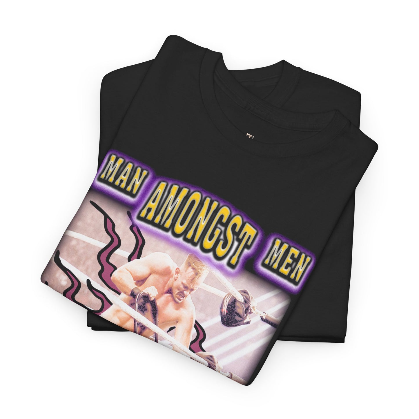 Unisex Heavy Cotton Tee - Vintage Wrestling Graphic Tee for Men