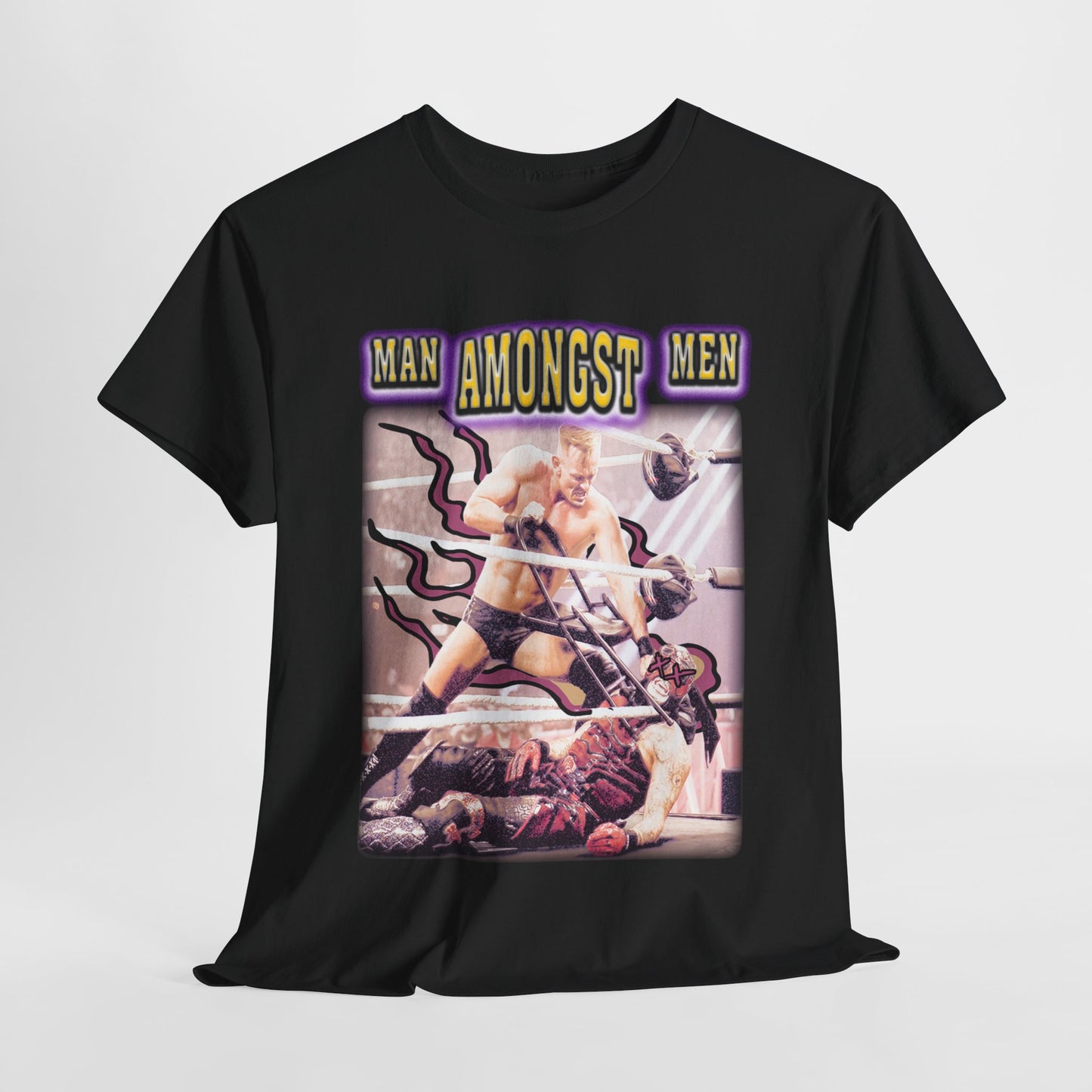 Unisex Heavy Cotton Tee - Vintage Wrestling Graphic Tee for Men