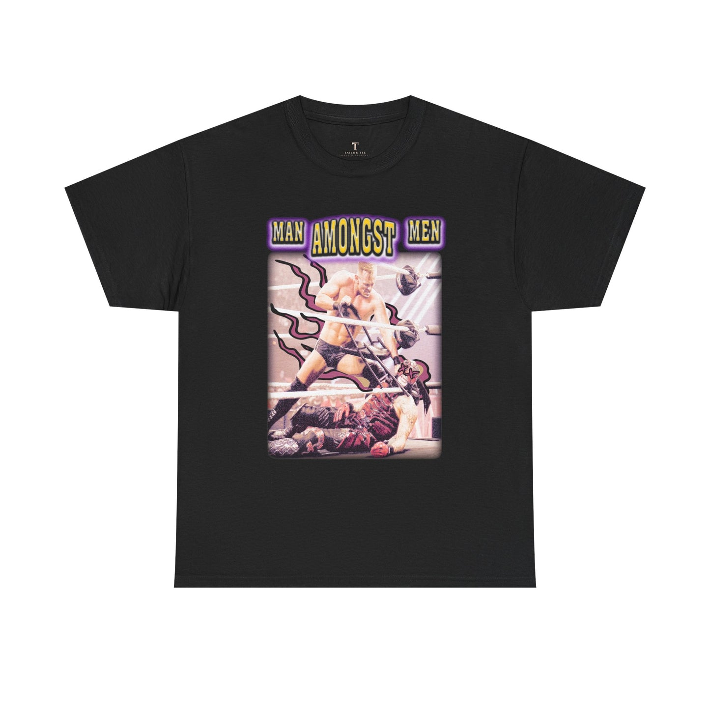 Unisex Heavy Cotton Tee - Vintage Wrestling Graphic Tee for Men